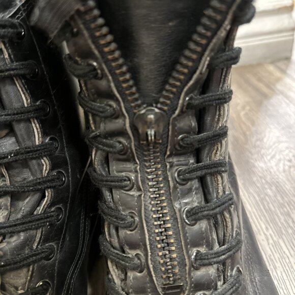 Vtg Chippewa Men's Zip Black Motorcycle Steel Toe Dual Guard Work Boots 10.5 E - Picture 9 of 12